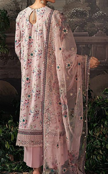 Cross Stitch Oriental Pink Silk Suit | Pakistani Embroidered Chiffon Dresses- Image 2