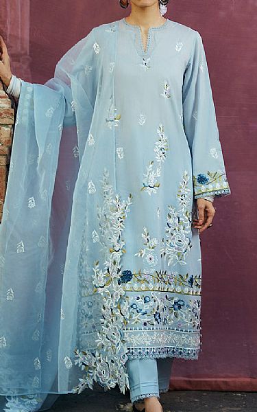 Cross Stitch Light Blue Lawn Suit | Pakistani Lawn Suits- Image 1