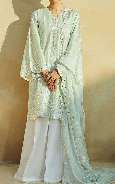 Cross Stitch Pastel Green Lawn Suit | Pakistani Lawn Suits- Image 1