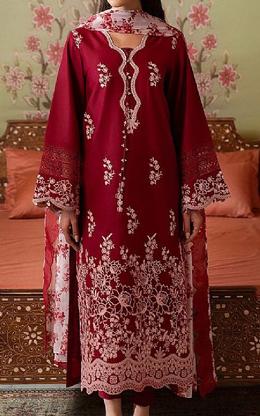 Cross Stitch Wine Red Lawn Suit | Pakistani Lawn Dress in USA- Image 1