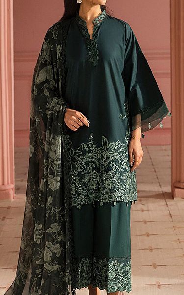 Cross Stitch Timber Green Lawn Suit | Pakistani Lawn Dress in USA- Image 1