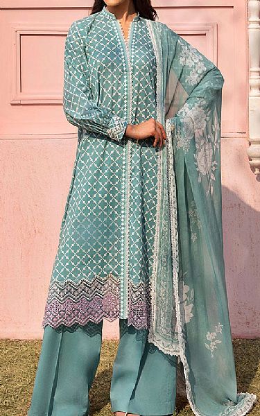 Cross Stitch Teal Lawn Suit | Pakistani Lawn Dress in USA- Image 1
