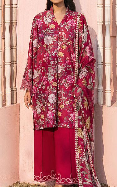 Cross Stitch Deep Carmine Lawn Suit | Pakistani Lawn Dress in USA- Image 1