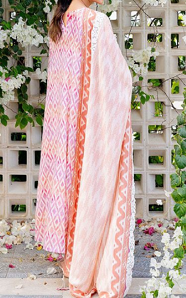 Cross Stitch Peach/Pink Satin Suit | Pakistani Winter Dresses in USA- Image 2