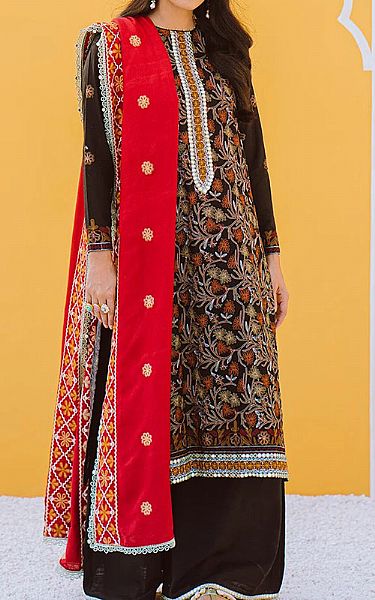 Cross Stitch Black Linen Suit | Pakistani Dresses in USA- Image 1