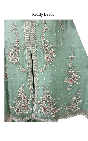 Light Turquoise Chiffon Suit | Pakistani Party Wear Dresses