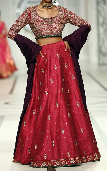 Crimson Chiffon Suit | Pakistani Wedding Dresses