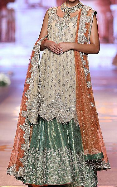  Off-white Chiffon Suit | Pakistani Wedding Dresses- Image 2