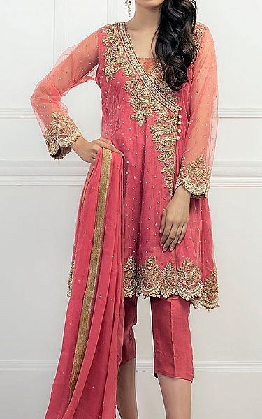 Brink Pink Net Suit | Pakistani Party Wear Dresses