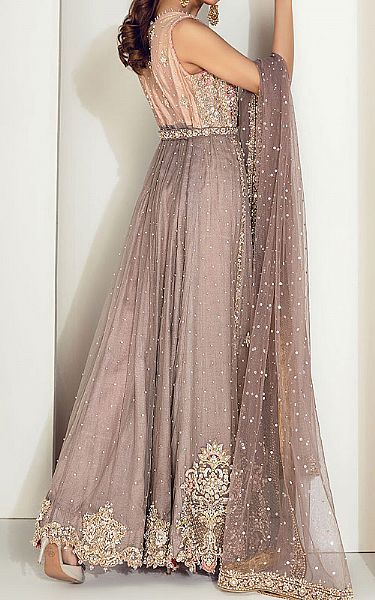  Sand Grey Chiffon Suit | Pakistani Party Wear Dresses- Image 4