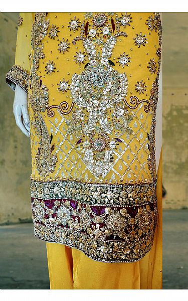  Yellow Chiffon Suit | Pakistani Party Wear Dresses USA- Image 3