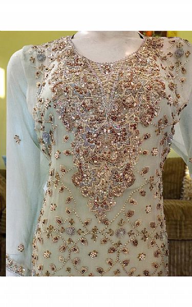  Sea Green Chiffon Suit | Pakistani Party Wear Dresses USA- Image 2