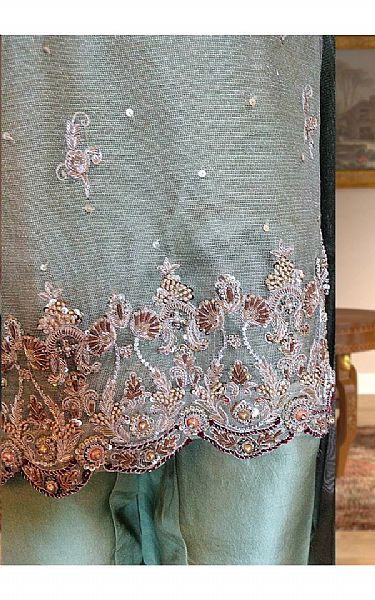  Pistachio Green Net Suit | Pakistani Party Wear Dresses- Image 3