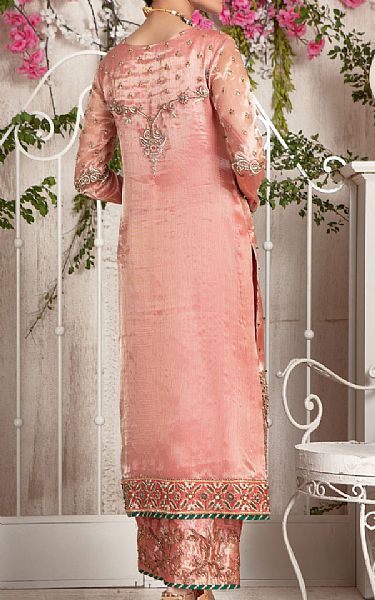  Peach Tissue Suit | Pakistani Party Wear Dresses USA- Image 3