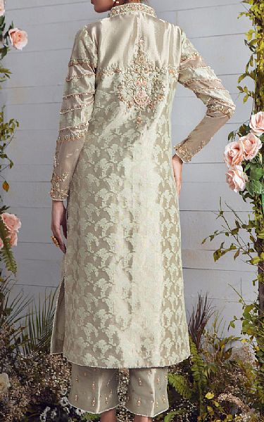  Tan Tissue Suit | Pakistani Party Wear Dresses- Image 3