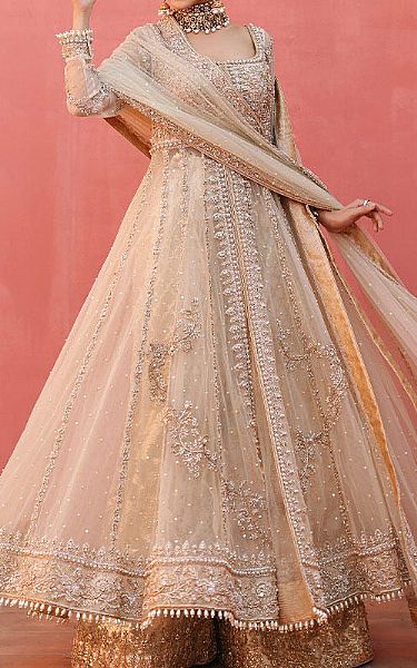  Light Golden Chiffon Suit | Pakistani Wedding Dresses- Image 2