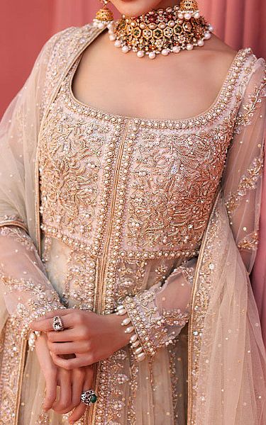  Light Golden Chiffon Suit | Pakistani Wedding Dresses USA- Image 3