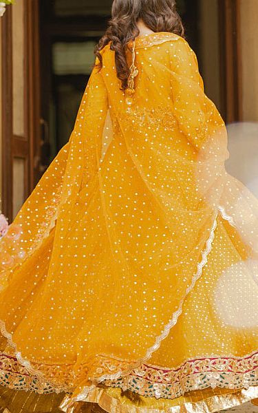  Yellow Chiffon Suit | Pakistani Party Wear Dresses- Image 3