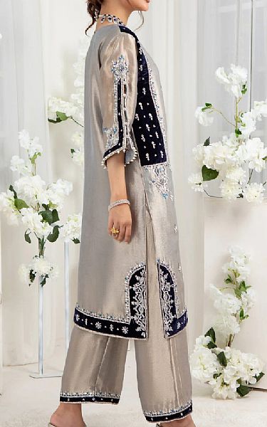  Beige Tissue Suit | Pakistani Party Wear Dresses- Image 2