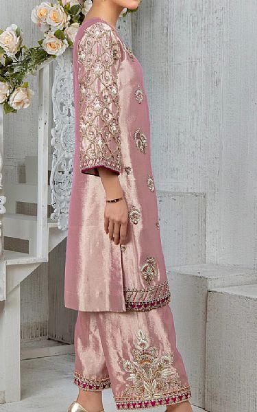  Tea Pink Tissue Suit | Pakistani Party Wear Dresses- Image 2