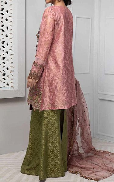 Tea Pink Jamawar Suit | Pakistani Party Wear Dresses USA- Image 2