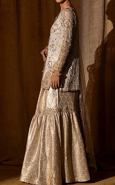  Light Golden Chiffon Suit | Pakistani Wedding Dresses USA- Image 4