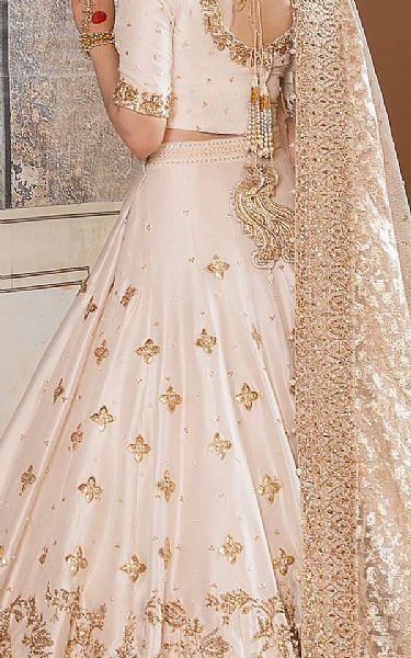  Off-white Raw Silk Suit | Pakistani Wedding Dresses- Image 2