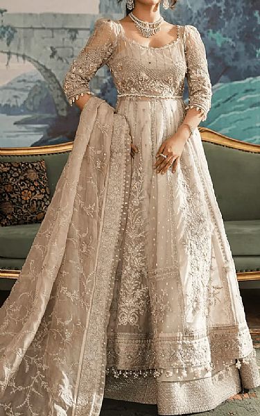  Ivory Organza Suit | Pakistani Wedding Dresses- Image 1