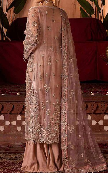  Tea Pink Crinkle Chiffon Suit | Pakistani Party Wear Dresses USA- Image 2