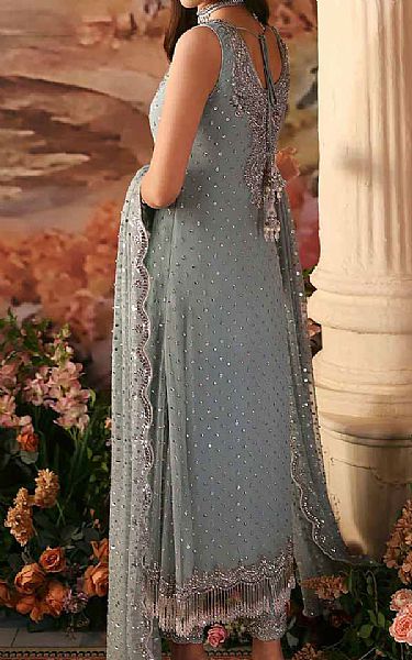  Grey Crinkle Chiffon Suit | Pakistani Party Wear Dresses USA- Image 2