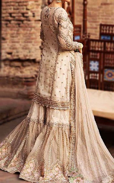  Ivory Crinkle Chiffon Suit | Pakistani Party Wear Dresses USA- Image 3