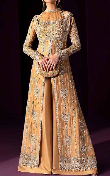  Orange Crinkle Chiffon Suit | Pakistani Party Wear Dresses USA- Image 1
