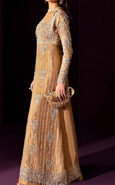  Orange Crinkle Chiffon Suit | Pakistani Party Wear Dresses USA- Image 3