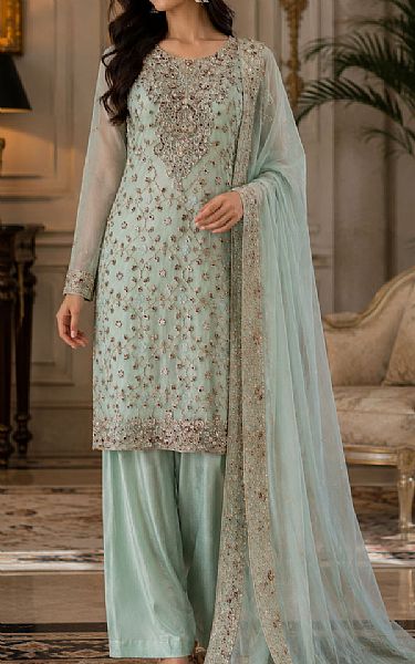  Sea Green Chiffon  Suit | Pakistani Party Wear Dresses USA- Image 1