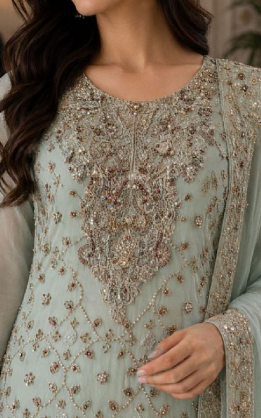  Sea Green Chiffon  Suit | Pakistani Party Wear Dresses USA- Image 2
