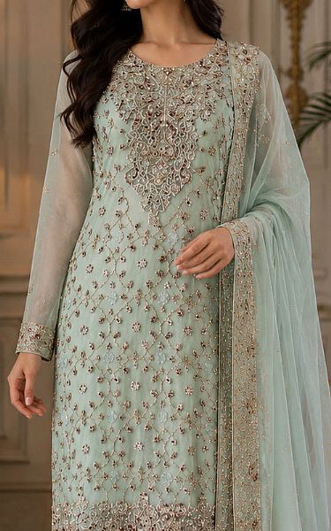  Sea Green Chiffon  Suit | Pakistani Party Wear Dresses USA- Image 3