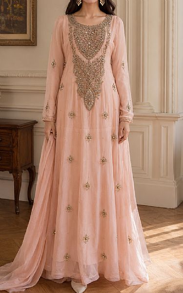  Pink Chiffon Suit | Pakistani Party Wear Dresses USA- Image 1
