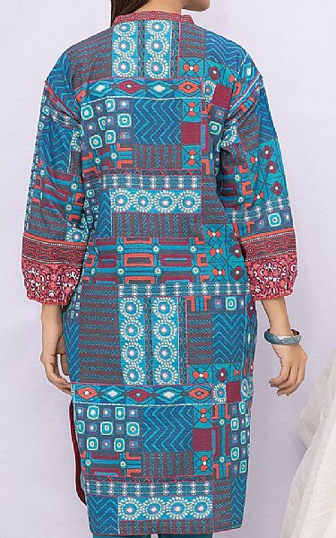 Edenrobe Turquoise Khaddar Kurti | Pakistani Winter Dresses- Image 2