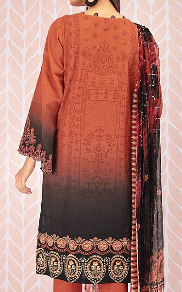 Edenrobe Cinnabar Red Khaddar Suit | Pakistani Winter Dresses- Image 2