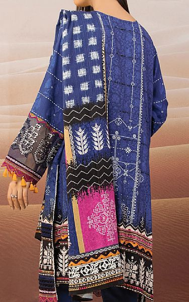 Edenrobe Royal Blue Crepe Suit | Pakistani Winter Dresses- Image 2