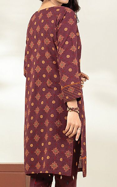 Edenrobe Maroon Khaddar Suit 2 Pcs | Pakistani Winter Dresses- Image 2