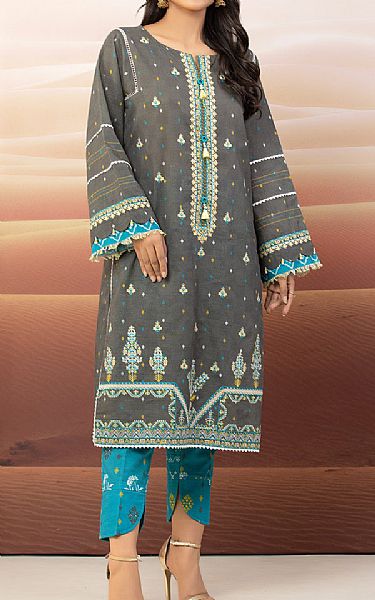 Edenrobe Grey Khaddar Suit 2 Pcs | Pakistani Winter Dresses- Image 1