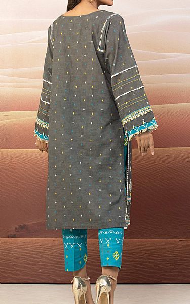 Edenrobe Grey Khaddar Suit 2 Pcs | Pakistani Winter Dresses- Image 2