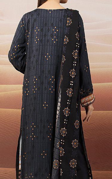 Edenrobe Charcoal/Black Khaddar Suit | Pakistani Winter Dresses- Image 2
