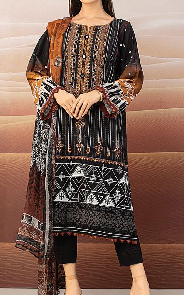 Edenrobe Black Khaddar Suit | Pakistani Winter Dresses- Image 1