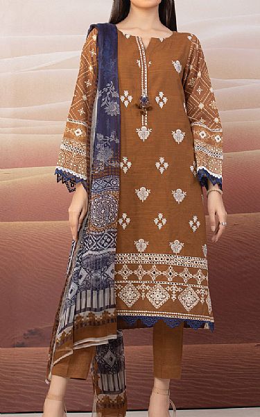 Edenrobe Brown Khaddar Suit | Pakistani Winter Dresses- Image 1