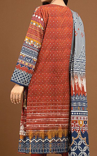 Edenrobe Vermilion Red Viscose Suit | Pakistani Winter Dresses- Image 2