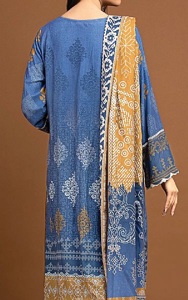 Edenrobe Cornflower Blue Viscose Suit | Pakistani Winter Dresses- Image 2