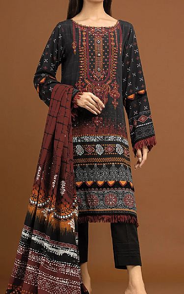 Edenrobe Black Viscose Suit | Pakistani Winter Dresses- Image 1