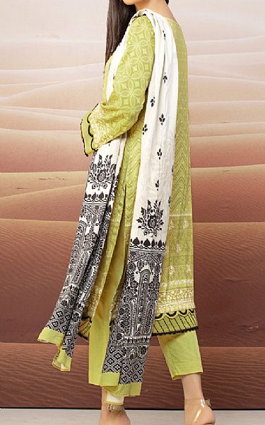 Edenrobe Lime Green Cotail Suit | Pakistani Winter Dresses- Image 2